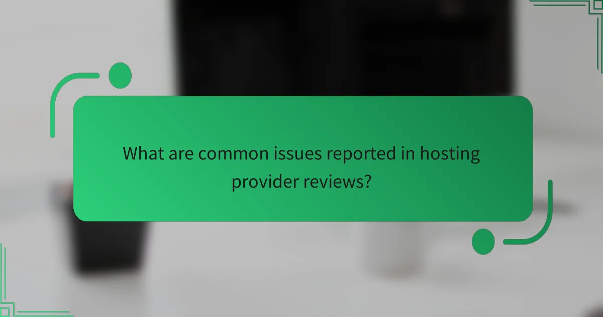 What are common issues reported in hosting provider reviews?