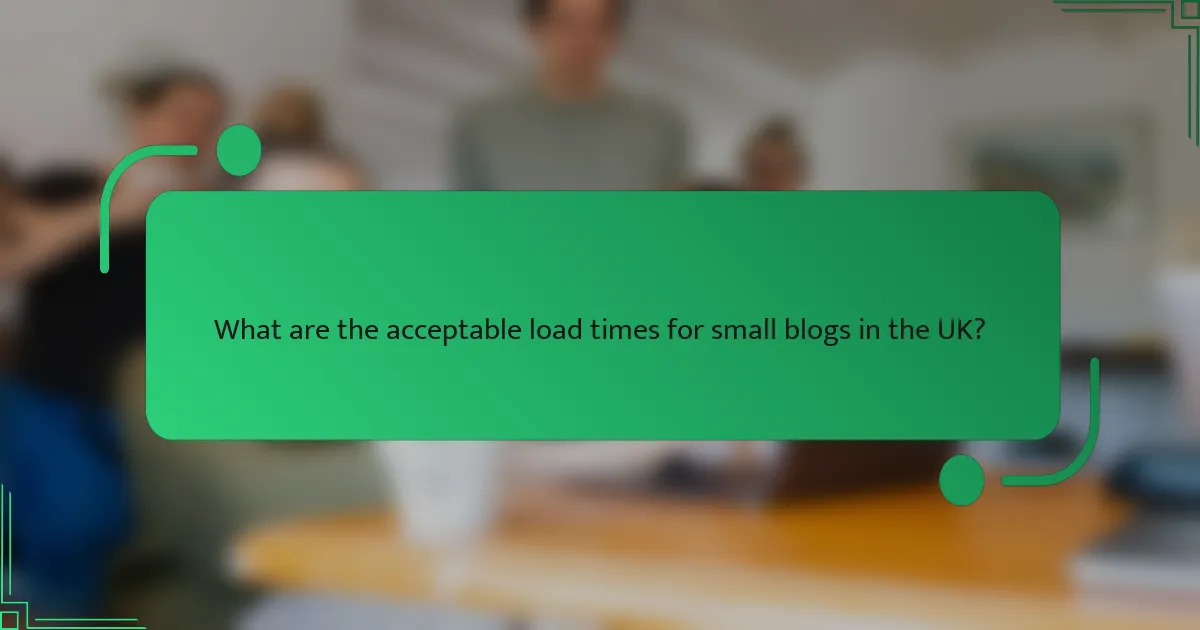 What are the acceptable load times for small blogs in the UK?