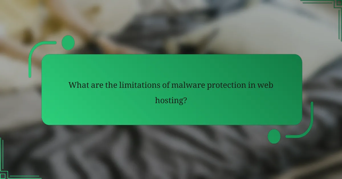 What are the limitations of malware protection in web hosting?