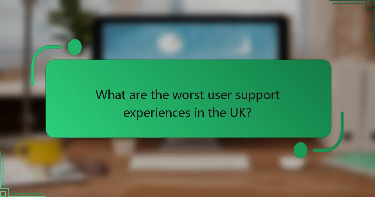 What are the worst user support experiences in the UK?