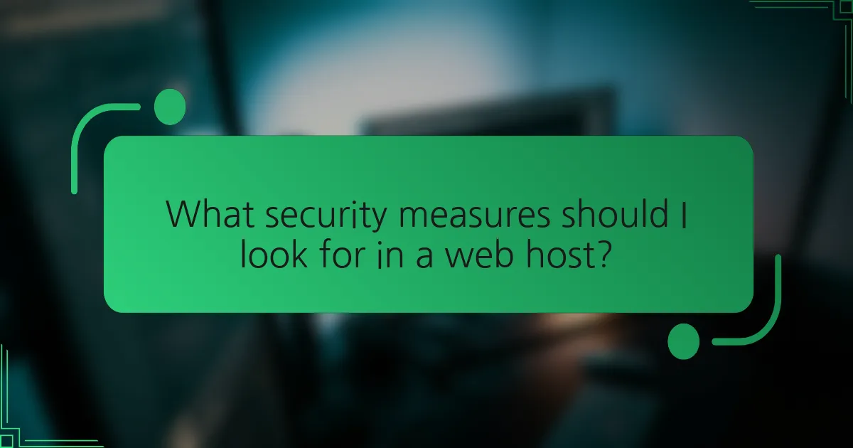 What security measures should I look for in a web host?